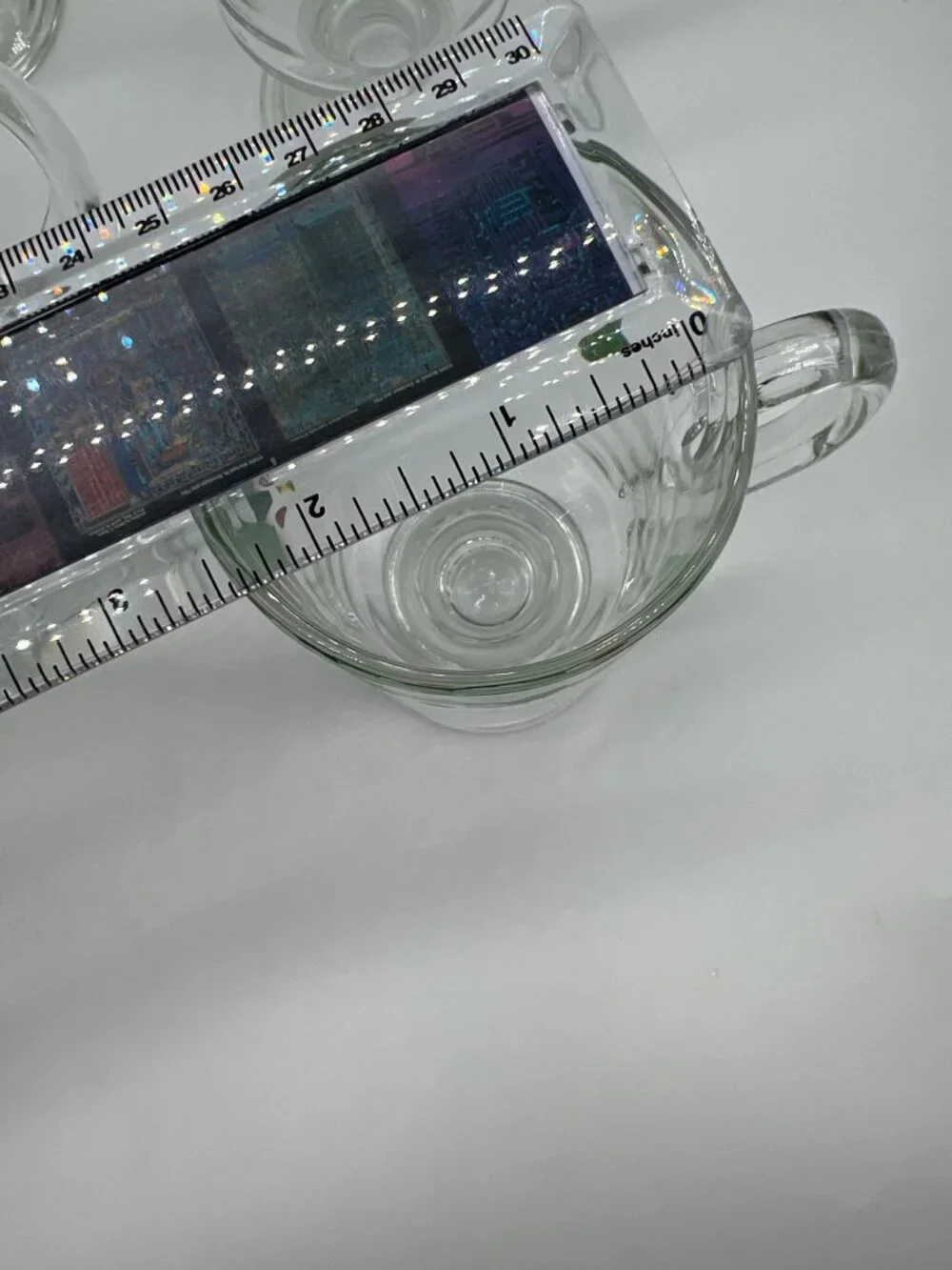 Set Of 6 LIbby Glass Pedestal Mugs With Christmas Holly & Berry Design - 5